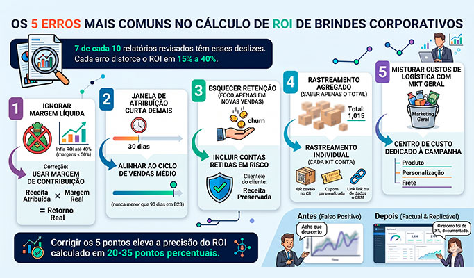 Erros mais comuns ao calcular o ROI de brindes