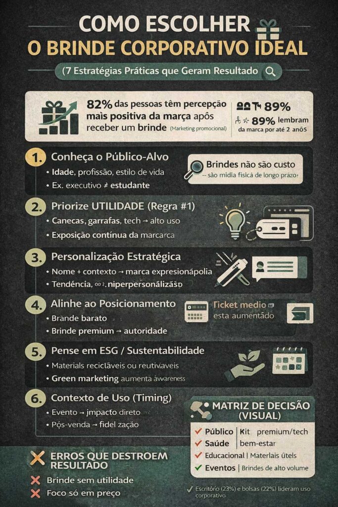 infografico brinde corporativo ideal