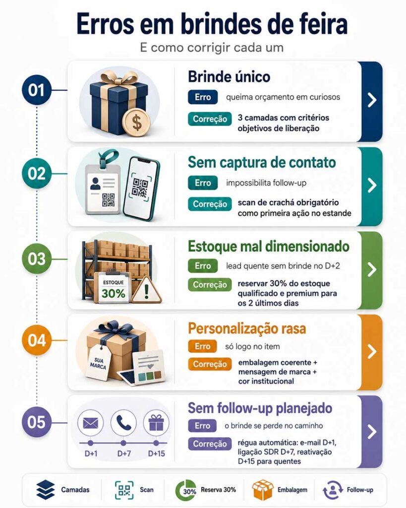 erros ao escolher brindes para feira